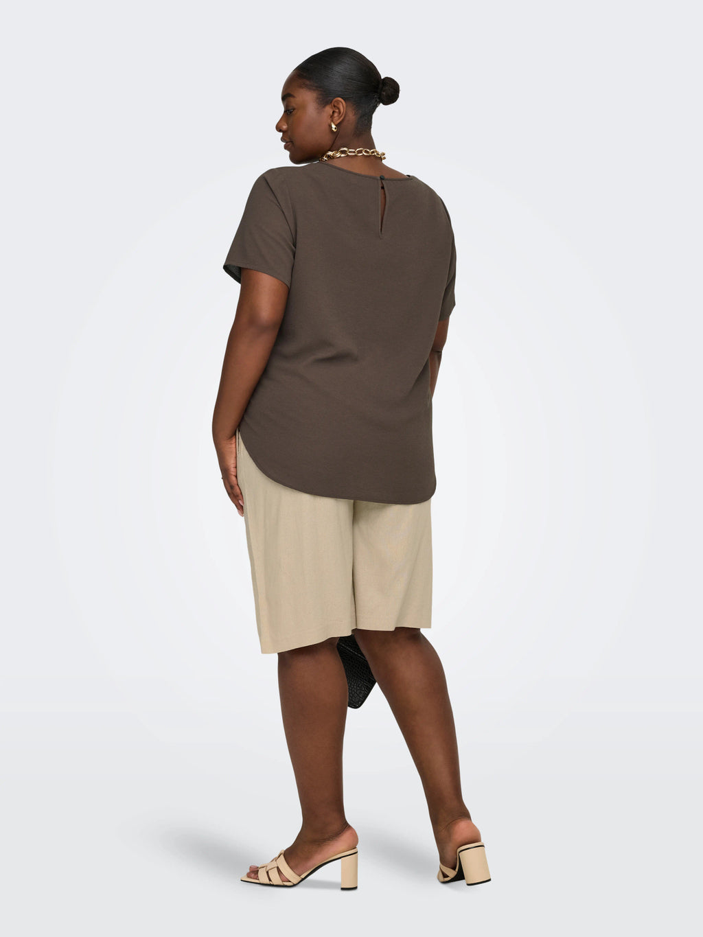 CARVICA S/S TOP WVN NOOS Chocolate Martini