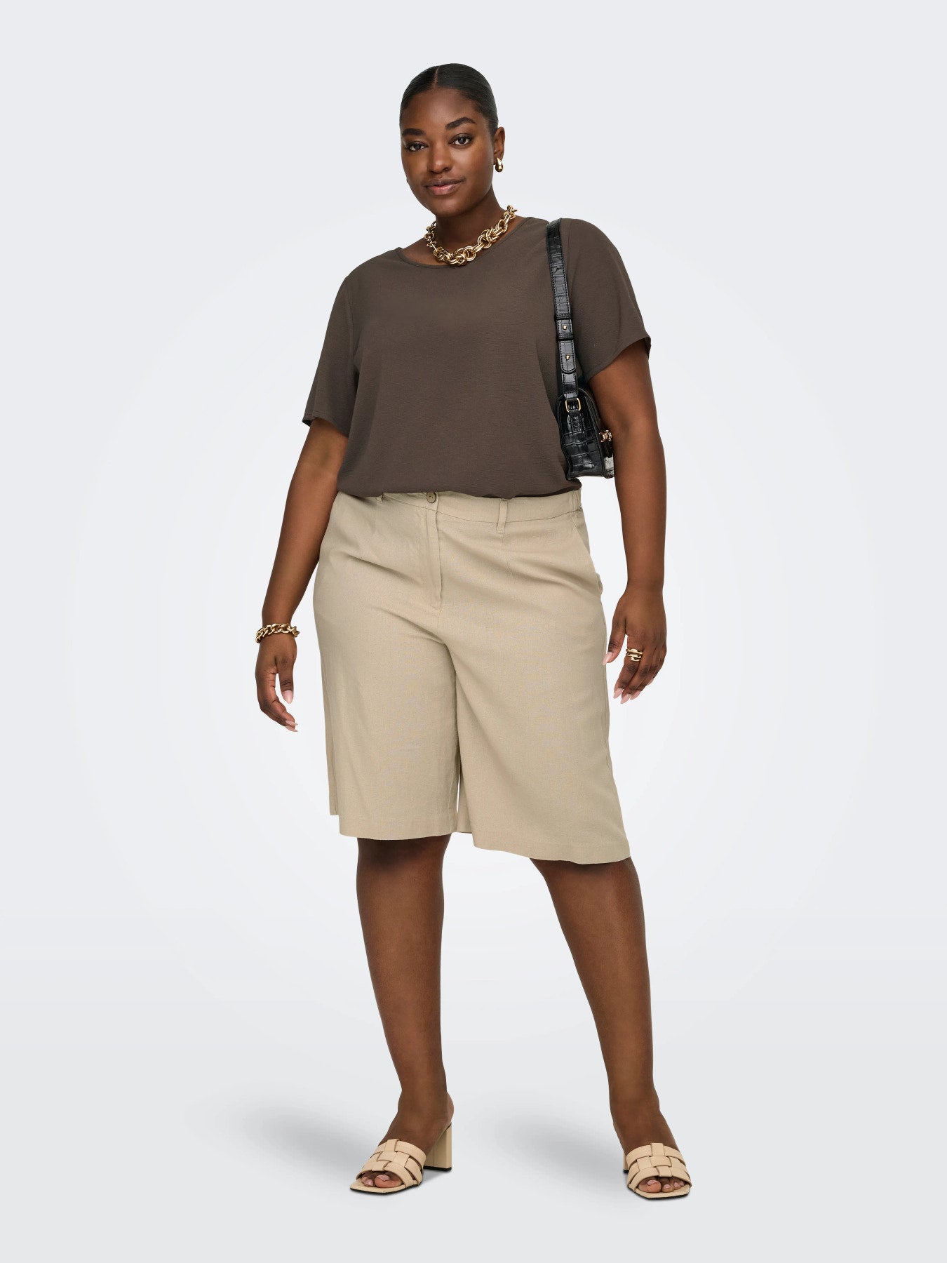 CARVICA S/S TOP WVN NOOS Chocolate Martini
