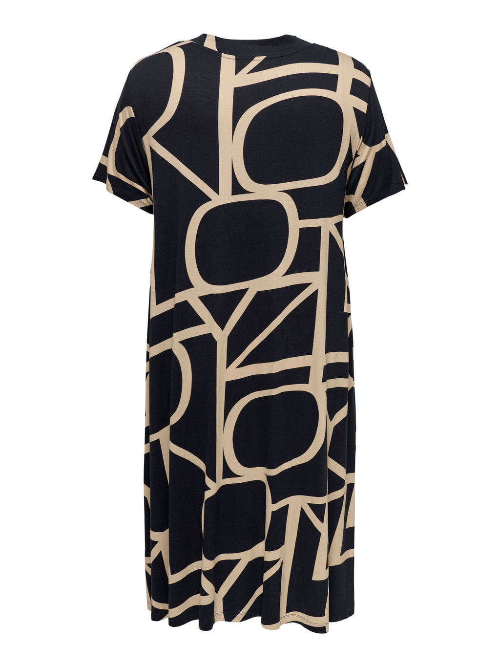 CARFYRLA S/S V-NECK BLK AOP DRESS NOOS