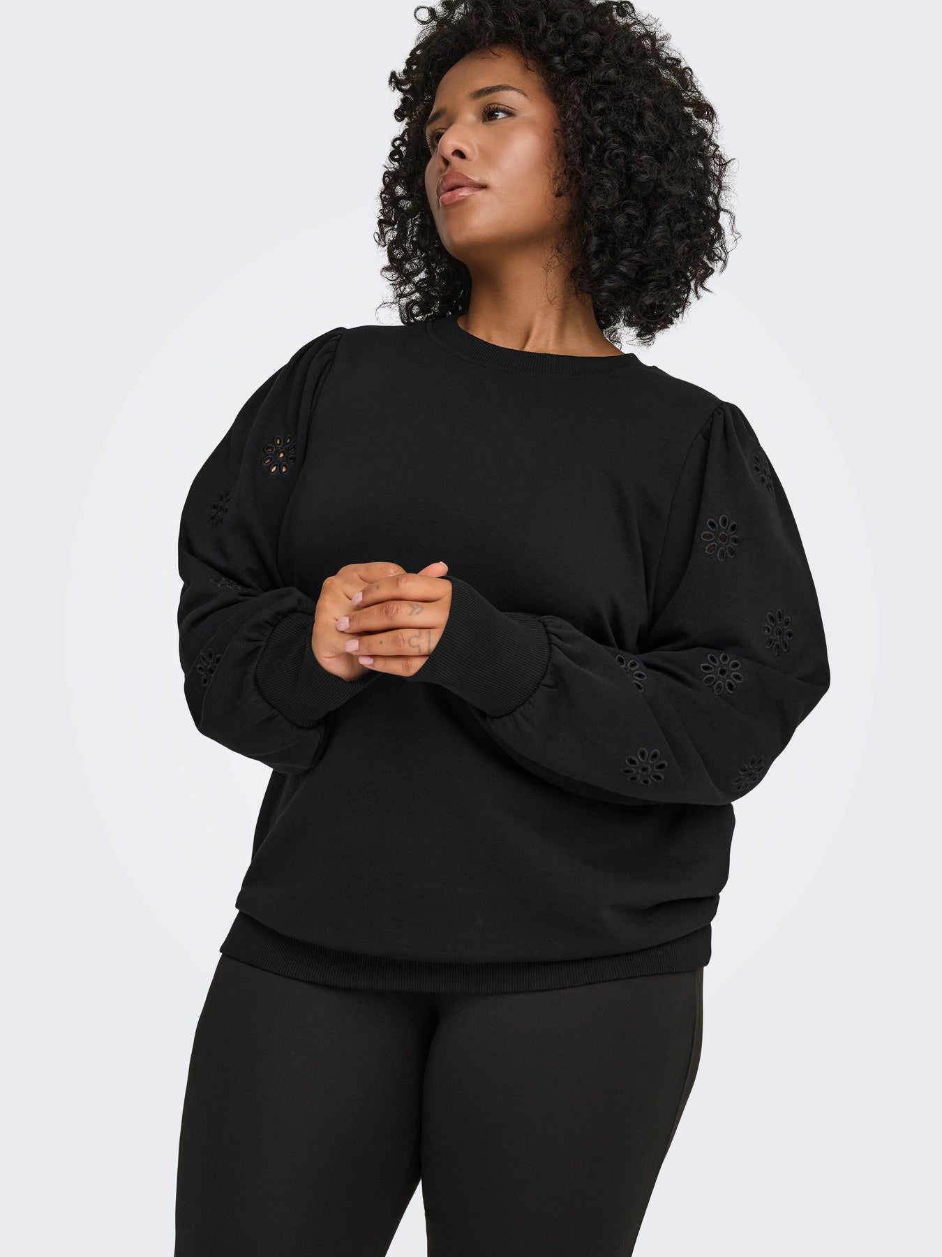 CARFEMME L/S PUFF EMBROIDERY UB SWT NOOS