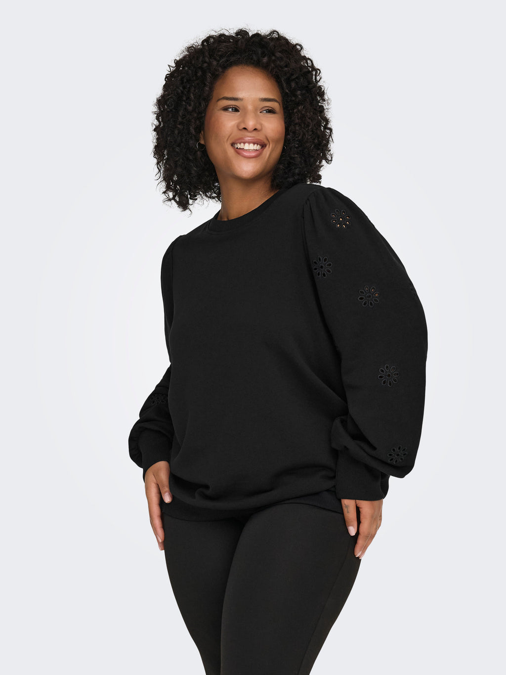CARFEMME L/S PUFF EMBROIDERY UB SWT NOOS