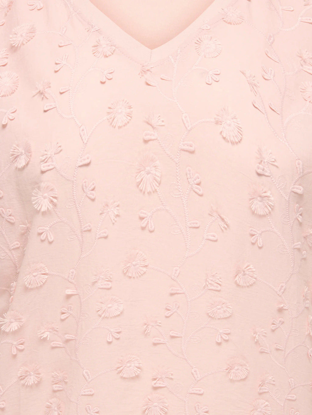 CARLULU S/S V-NECK TOP BOX JRS Sepia Rose