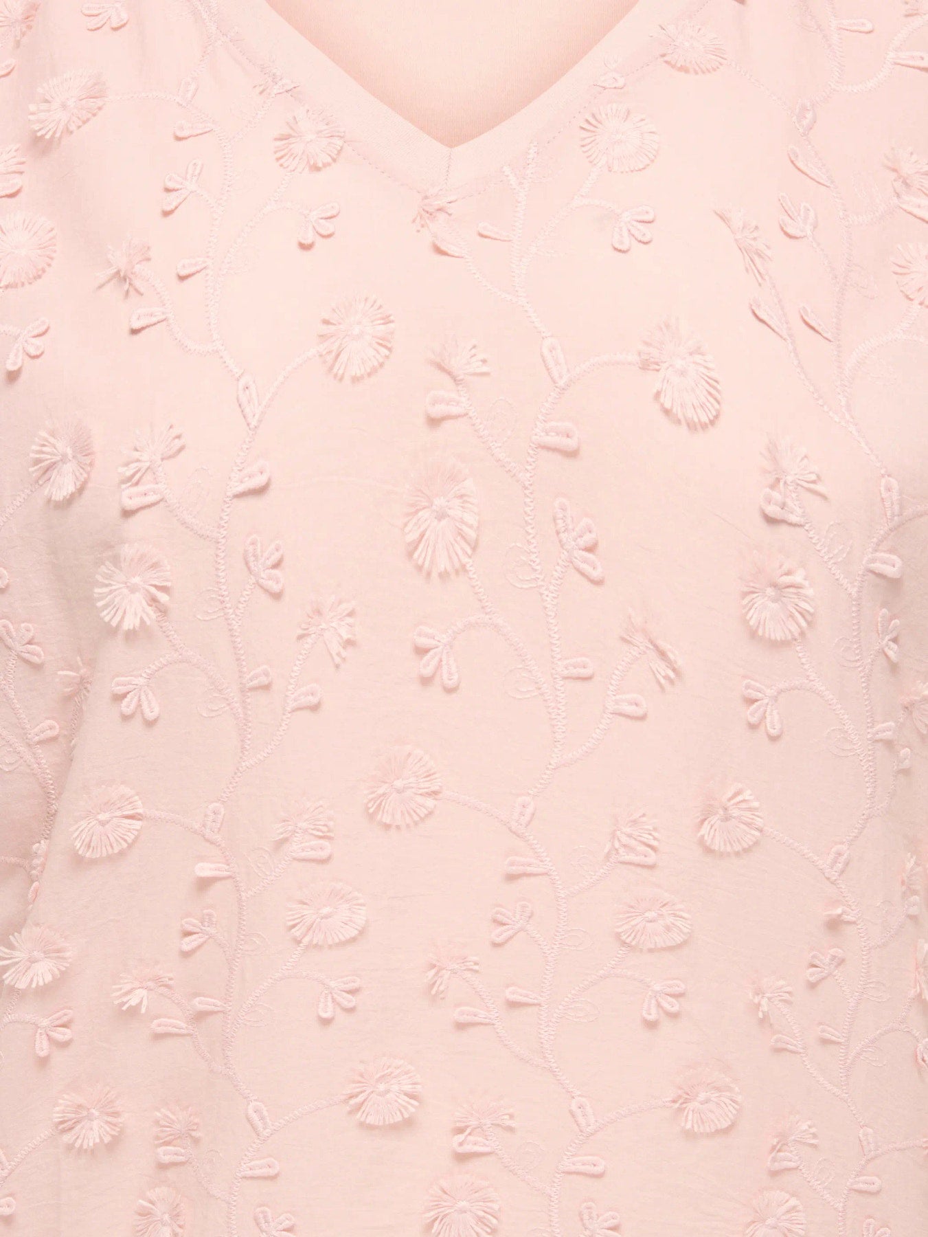 CARLULU S/S V-NECK TOP BOX JRS Sepia Rose