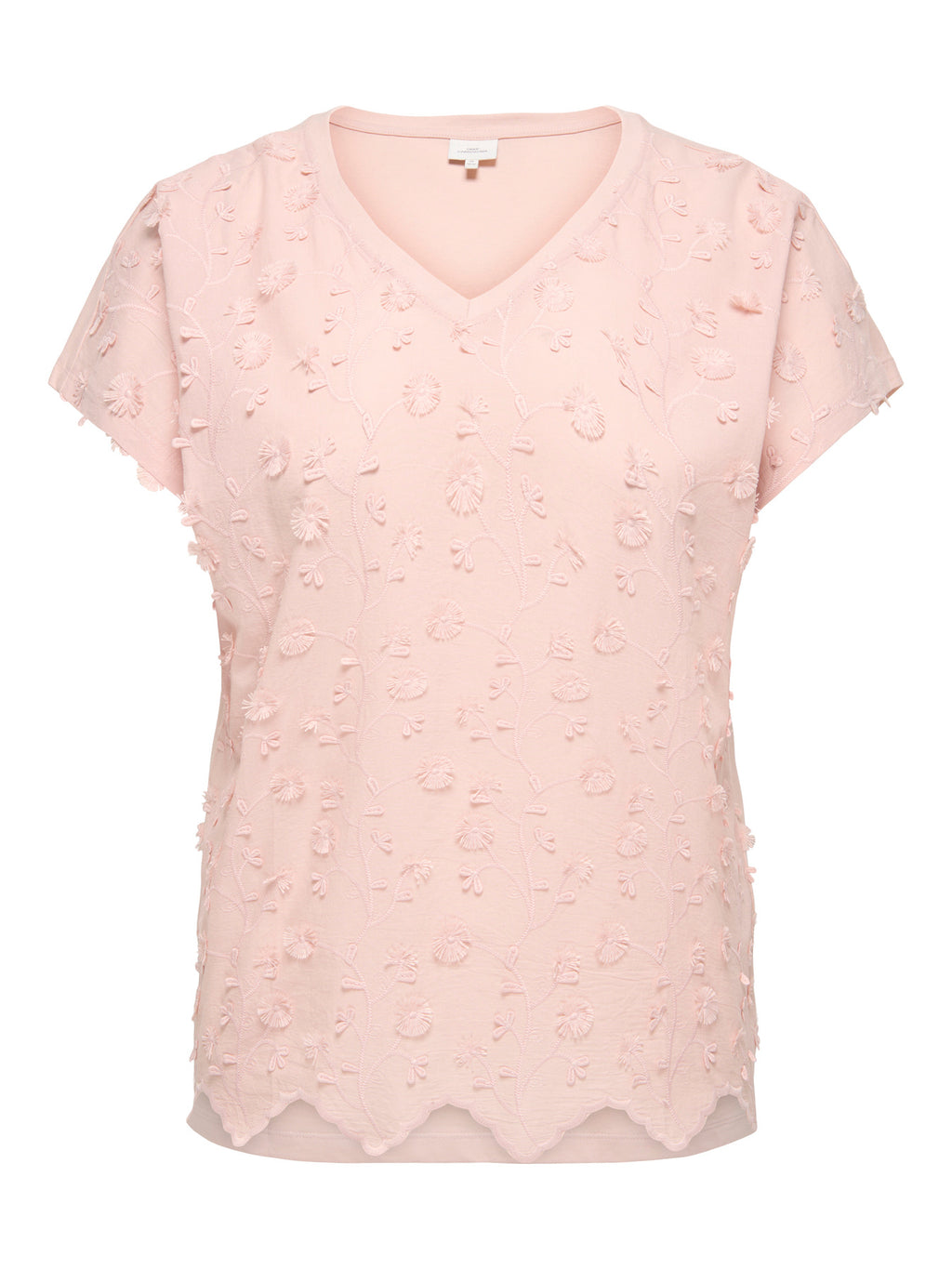 CARLULU S/S V-NECK TOP BOX JRS Sepia Rose