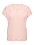 CARLULU S/S V-NECK TOP BOX JRS Sepia Rose