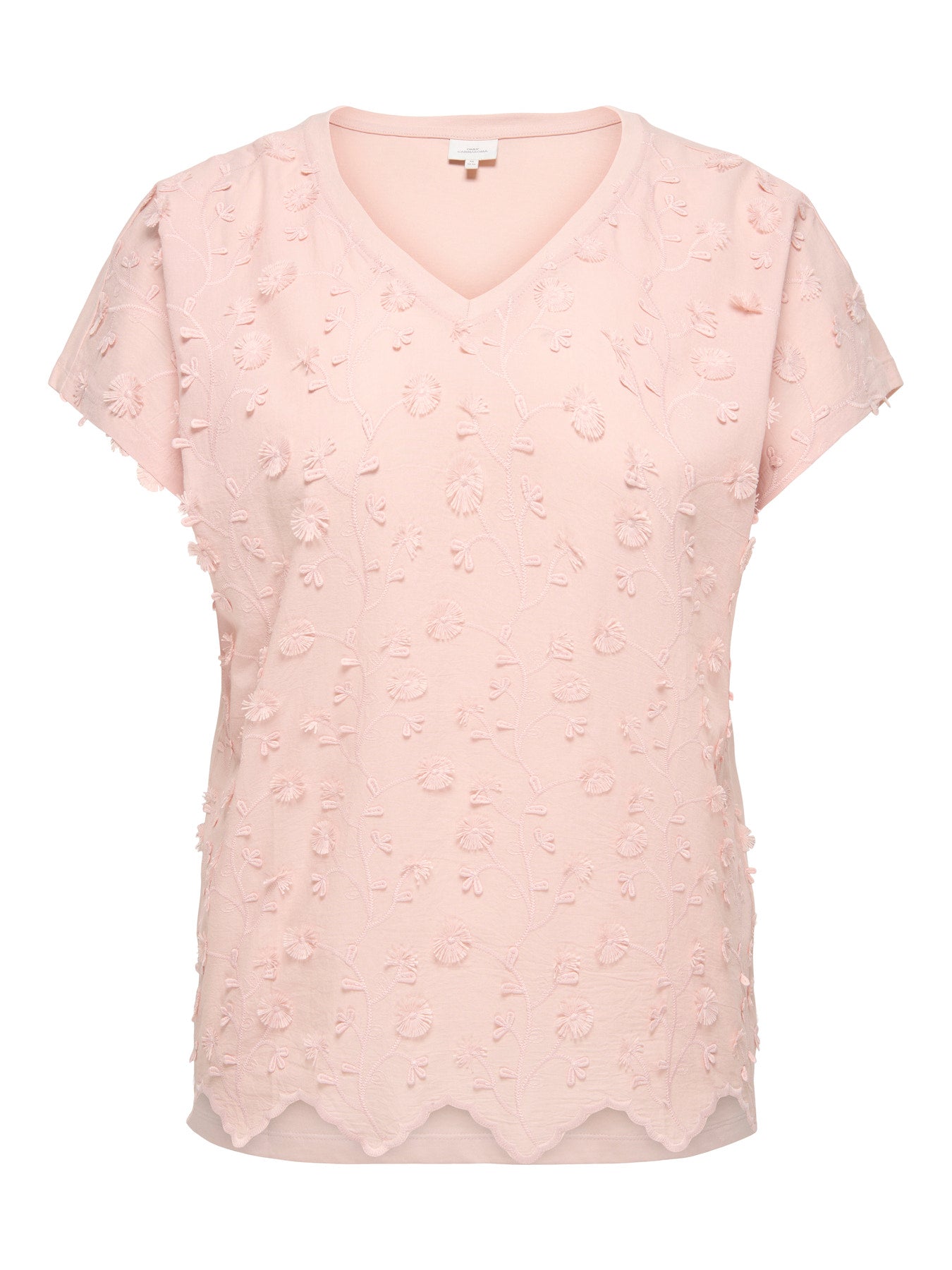 CARLULU S/S V-NECK TOP BOX JRS Sepia Rose