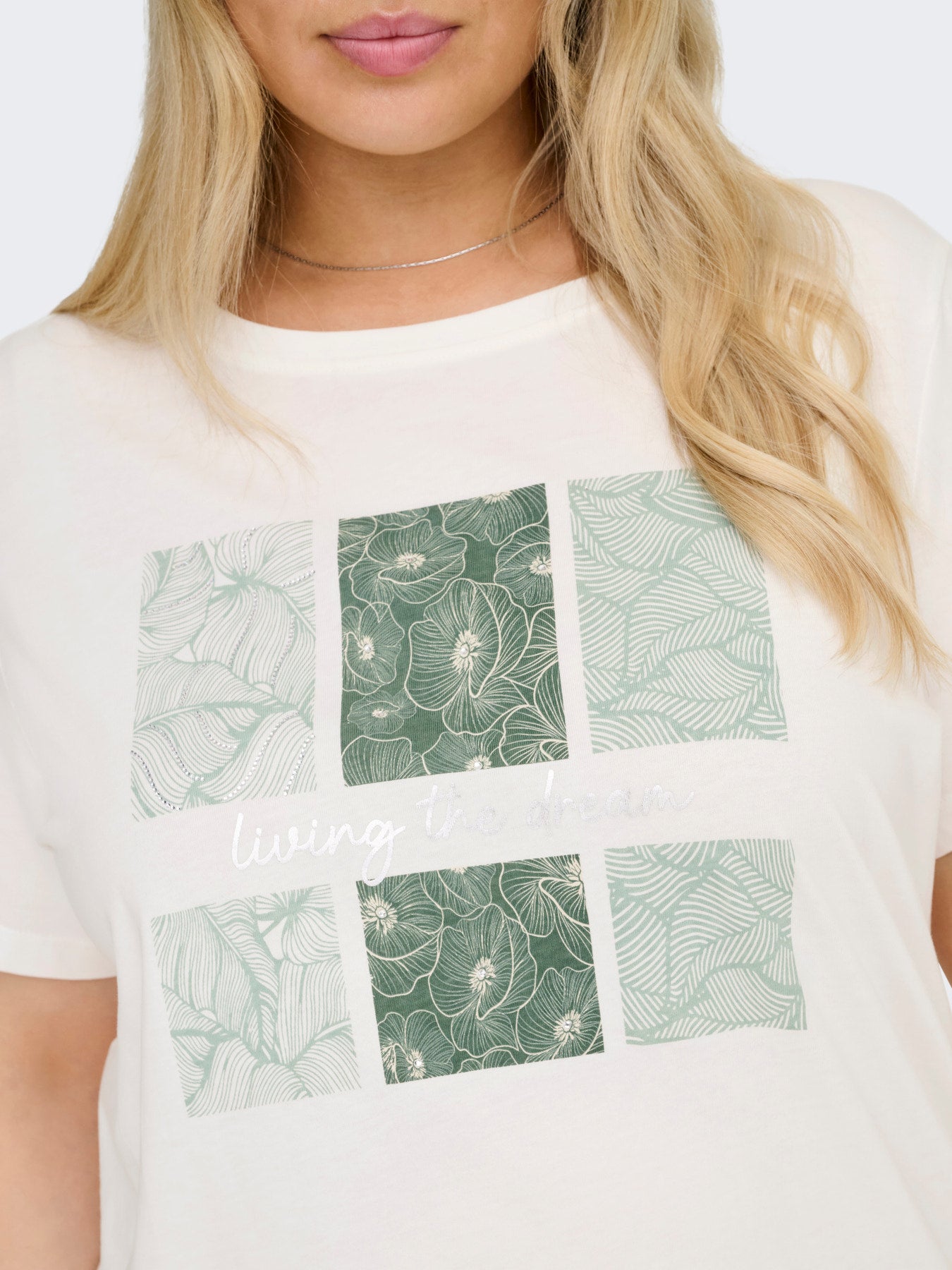 CARCRUZ SS O-NECK REG TEE JRS Cloud Dancer Living the dream