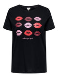 CARSIMONE LIFE SS O-NECK JRS Cloud Dancer Heart Black lips