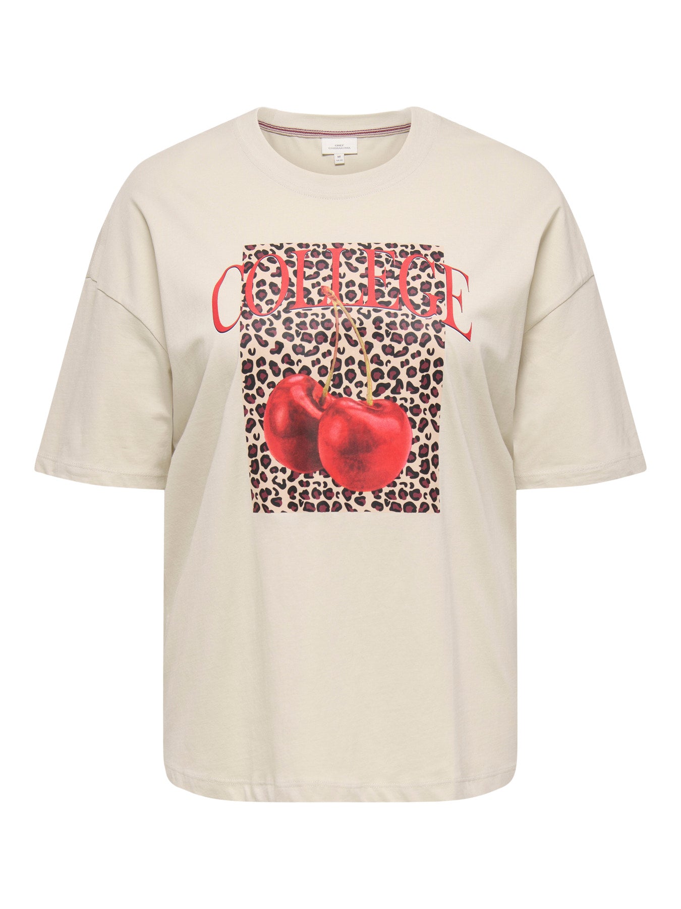 CARKOURTNEY SS O-NECK TEE JRS Pumice Stone Leo Cherry