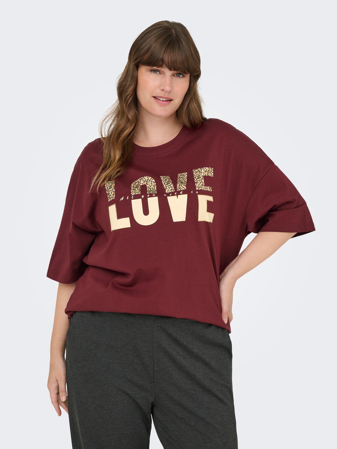 CARKOURTNEY SS O-NECK TEE JRS Cabernet LOVE