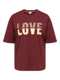 CARKOURTNEY SS O-NECK TEE JRS Cabernet LOVE