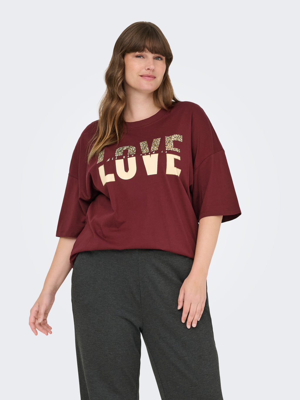 CARKOURTNEY SS O-NECK TEE JRS Cabernet LOVE