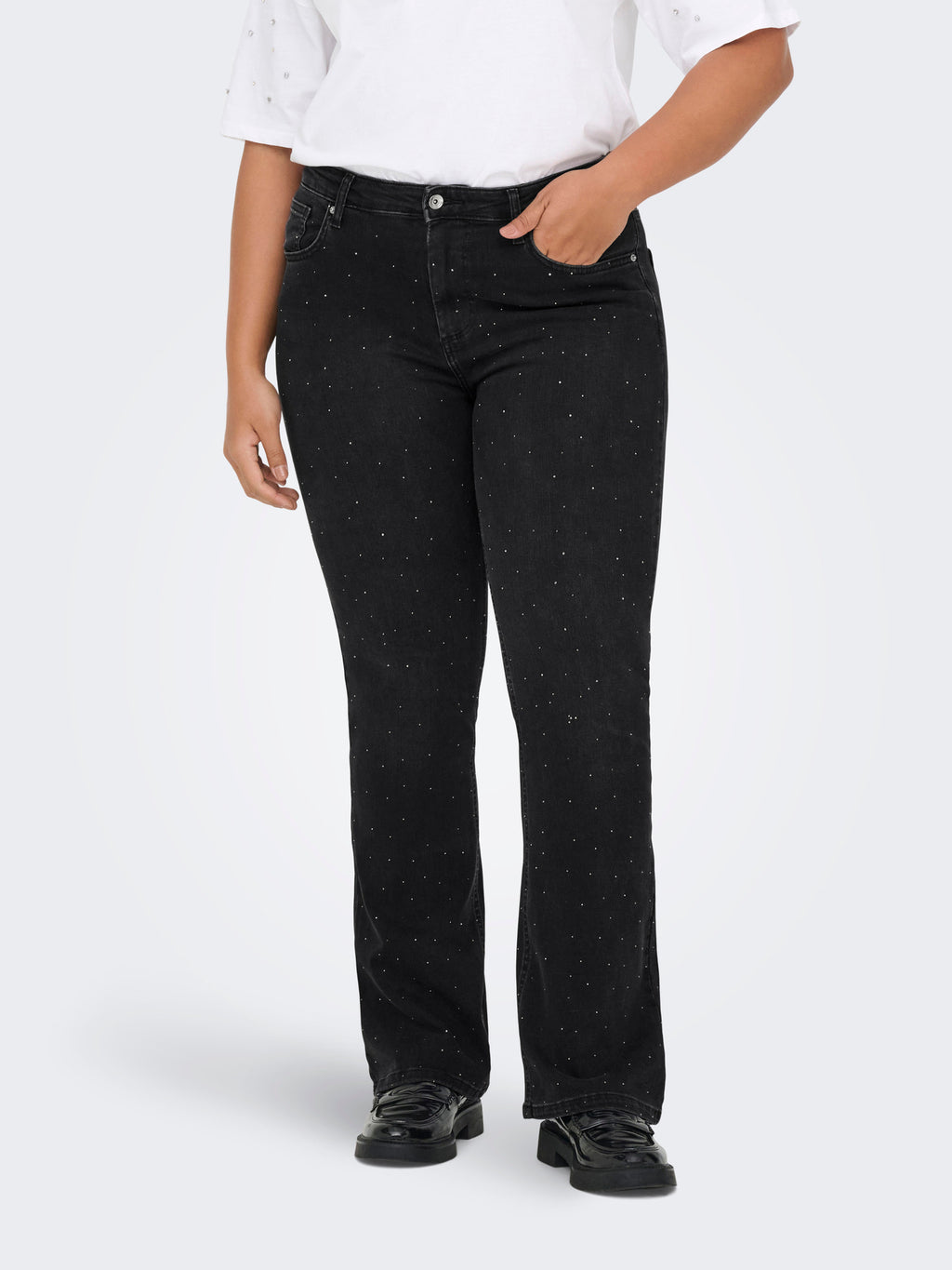 CARWILLY HW FLARED RHINESTONE DNM