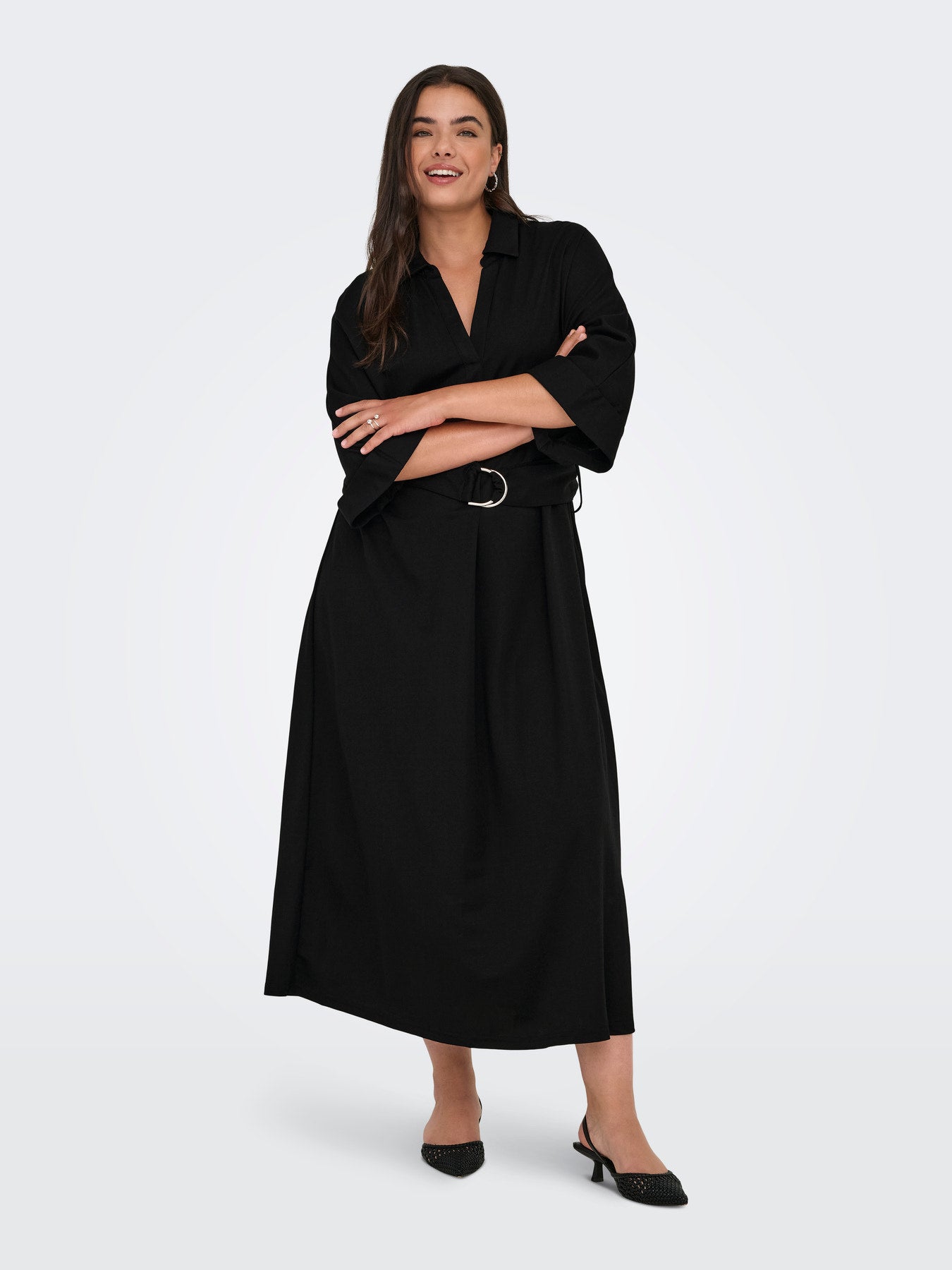 CARJOLLY 2/4 SLEEVE BLK DRESS JRS