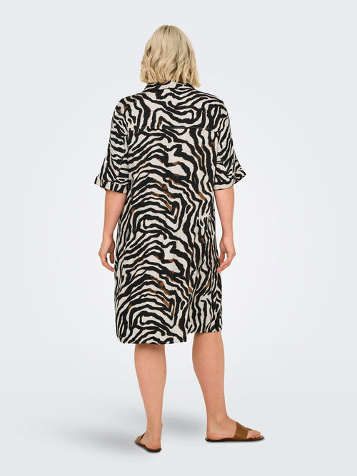 CARBERTE LIFE 2/4 BLK SHIRT DRESS AOP