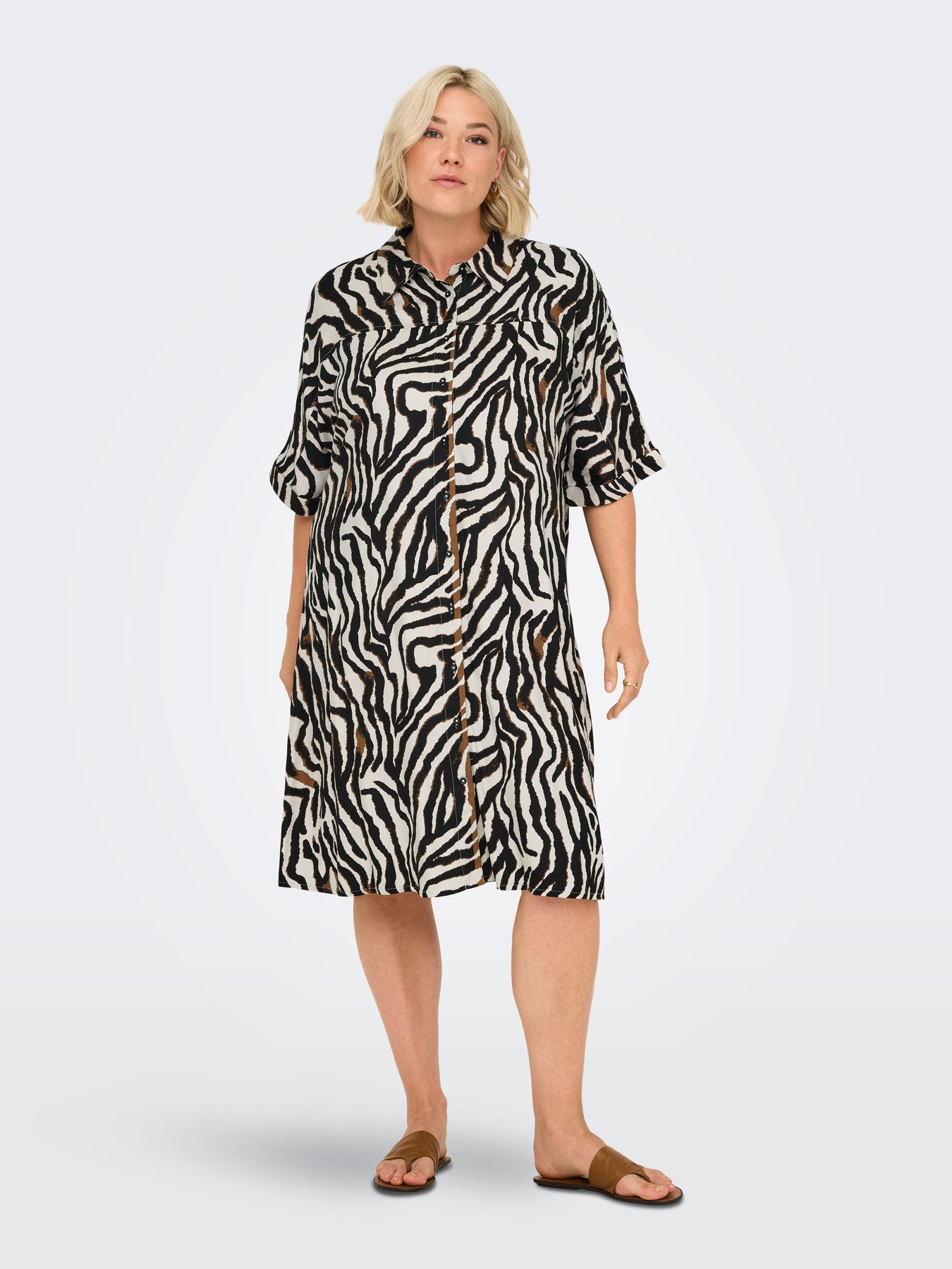 CARBERTE LIFE 2/4 BLK SHIRT DRESS AOP