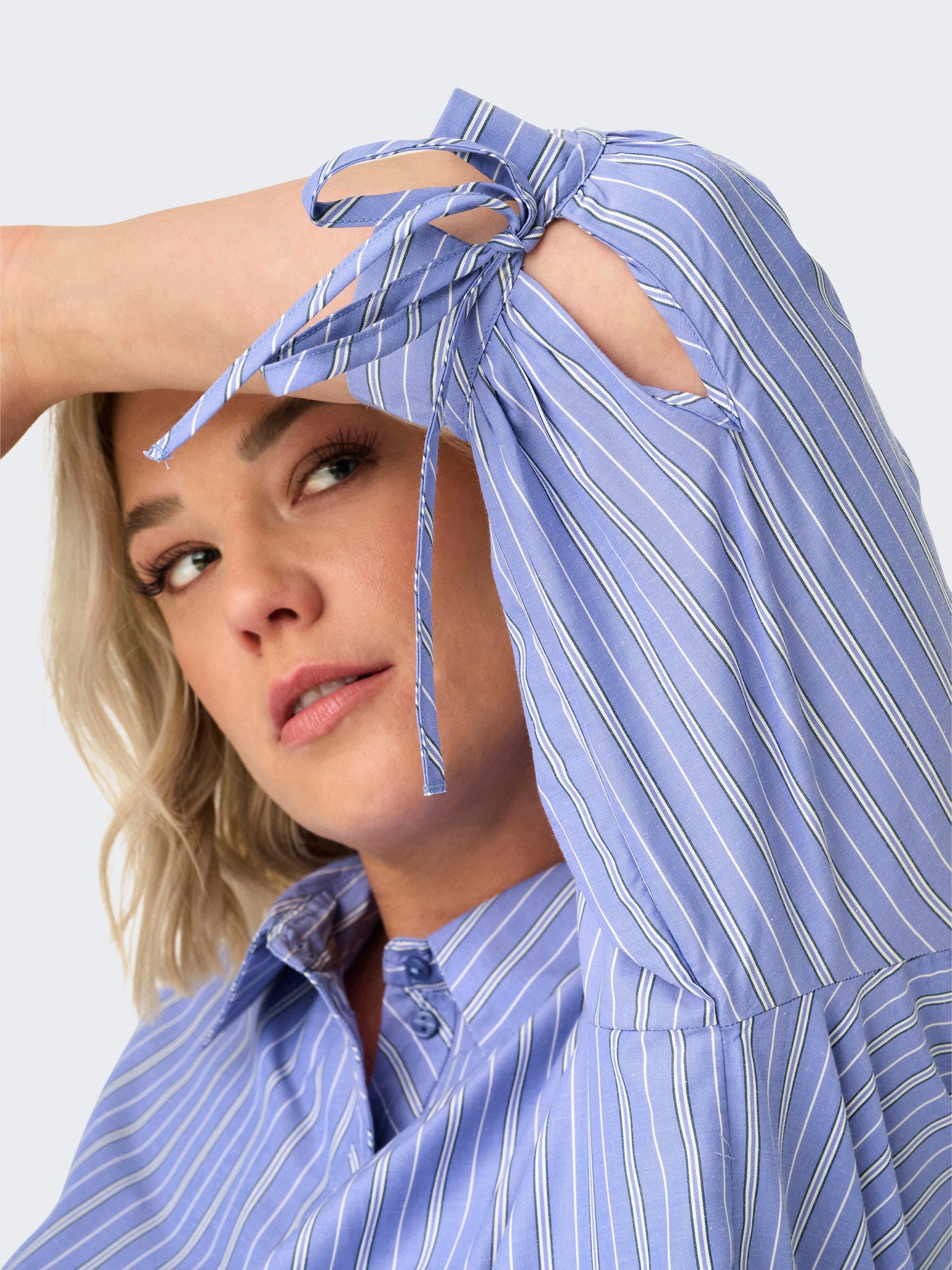 CARBJORG 3/4 SHIRT DRESS BLK WVN