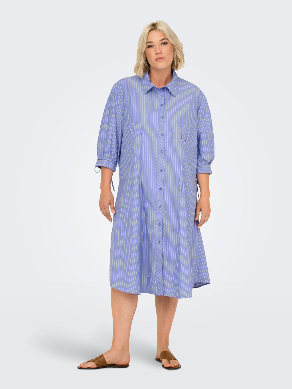 CARBJORG 3/4 SHIRT DRESS BLK WVN