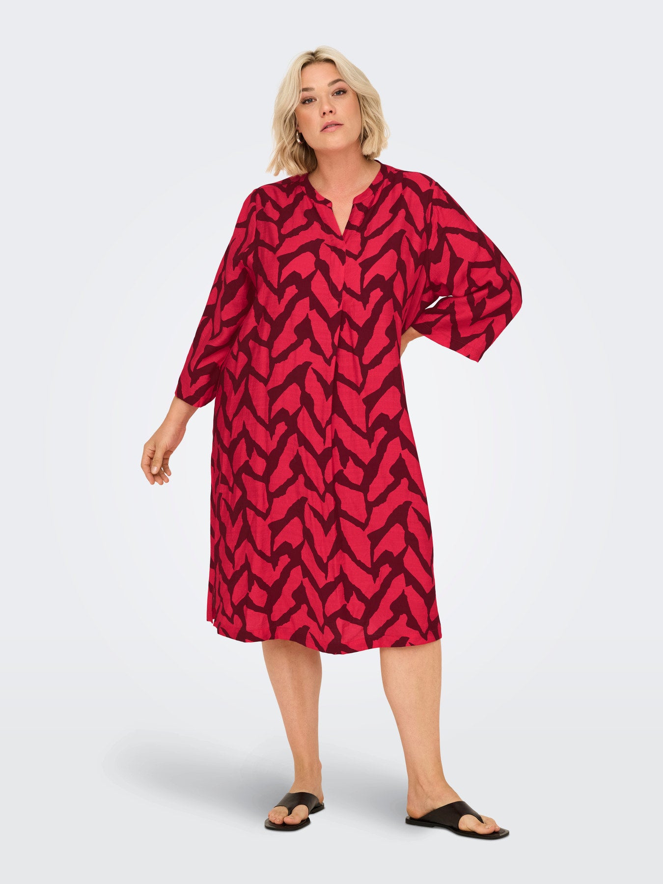 CARBERIET 3/4 BLK DRESS AOP