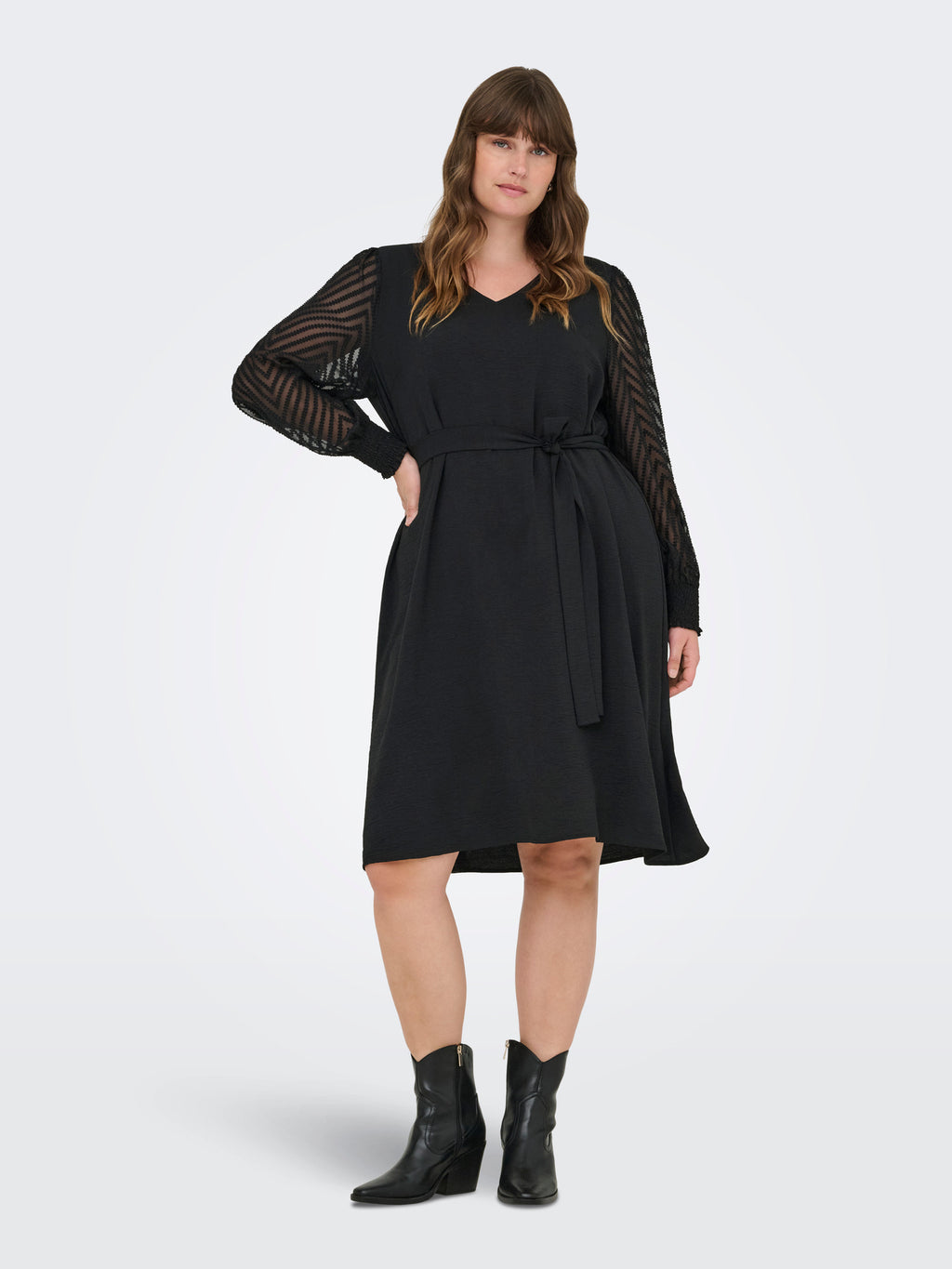 CARMETTA LIFE LS KNEE DRESS WVN