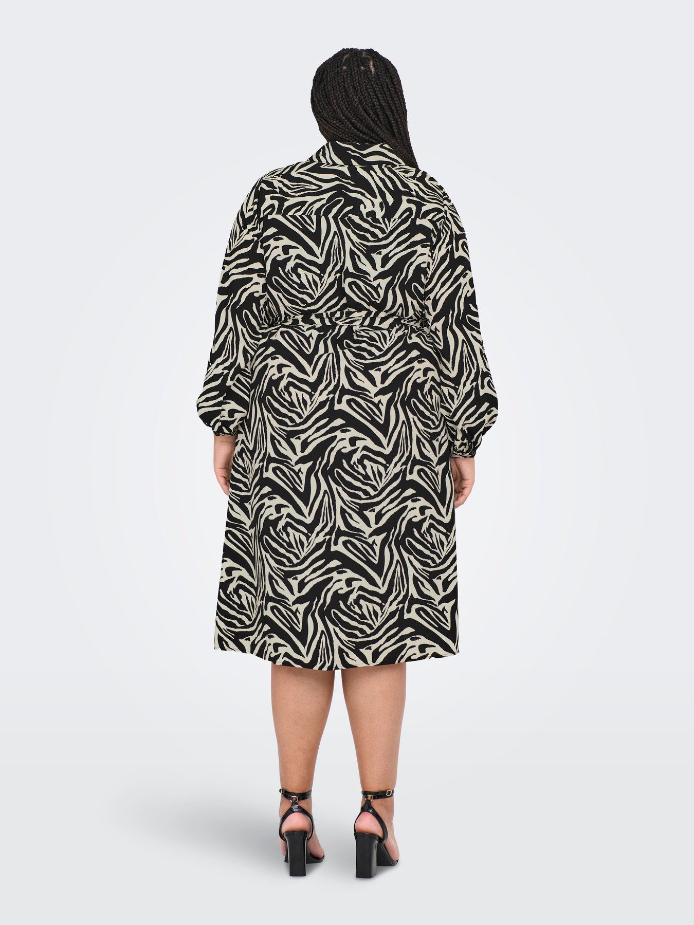 CARGRAPHIE L/S SHIRT BELT DRESS AOP