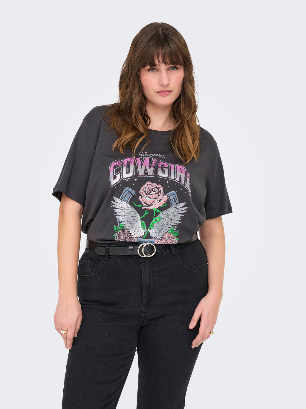 CARKONI FOIL S/S O-NECK TOP JRS