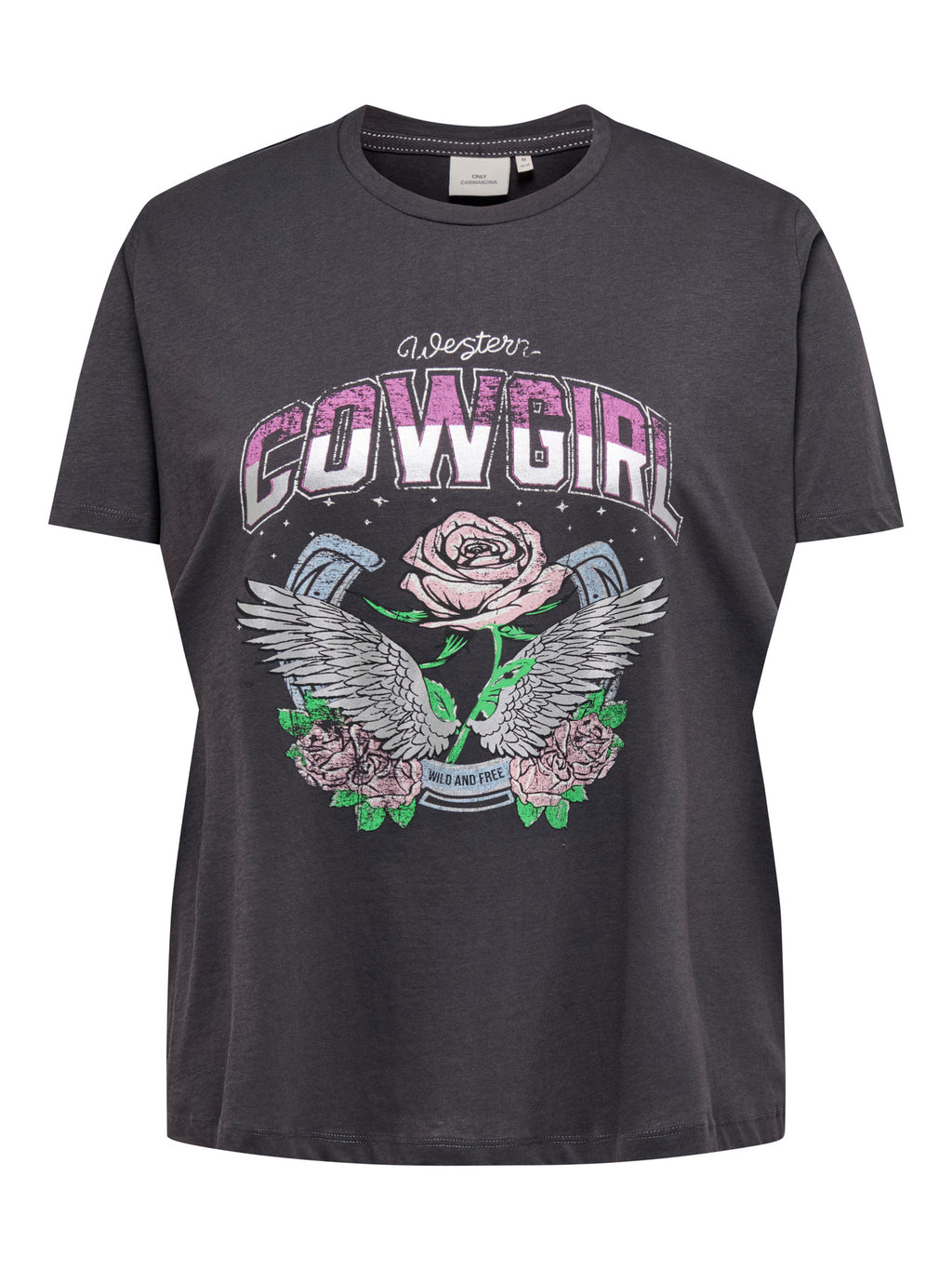 CARKONI FOIL S/S O-NECK TOP JRS