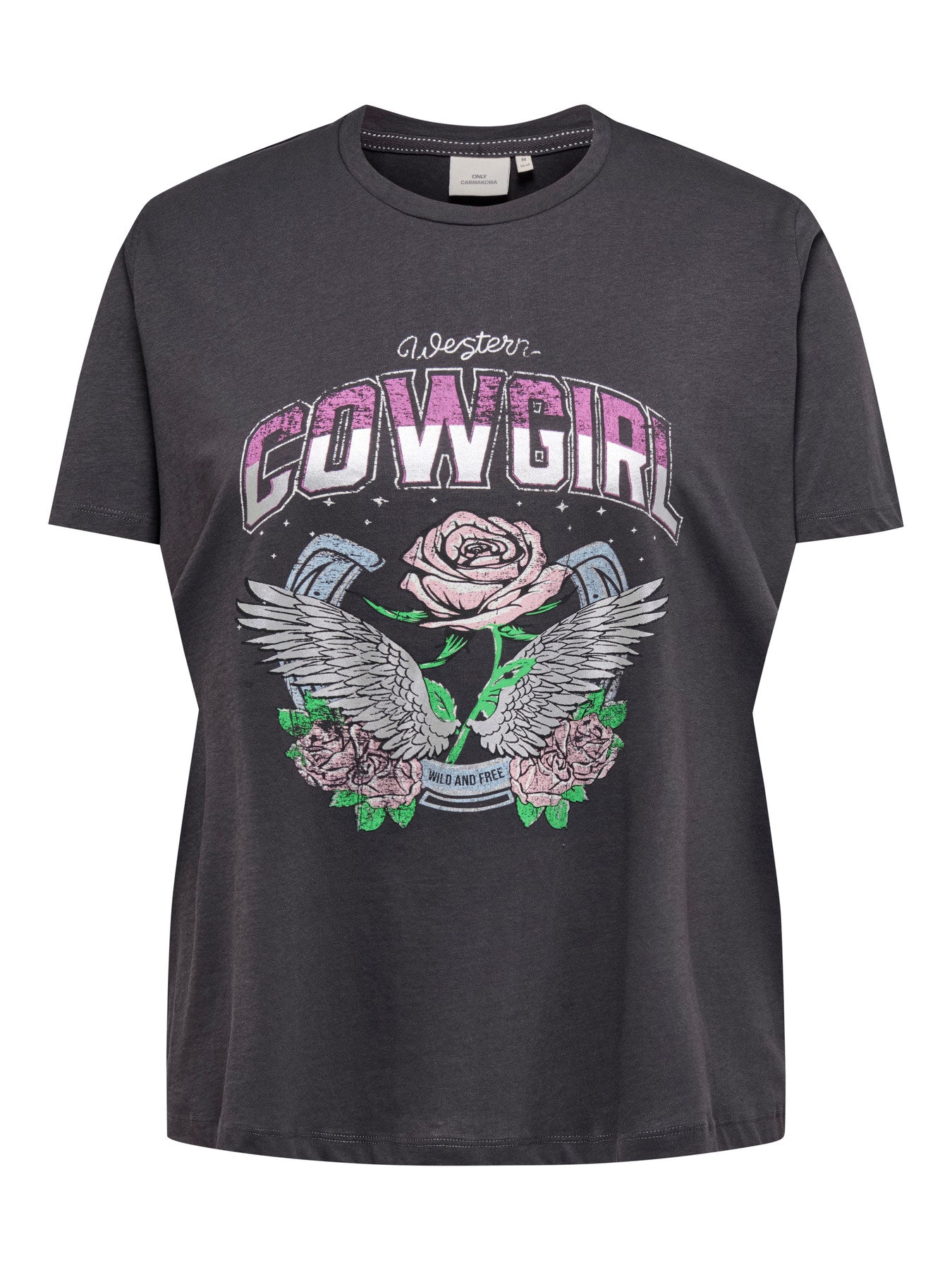 CARKONI FOIL S/S O-NECK TOP JRS