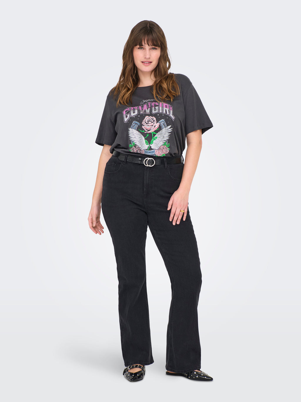 CARKONI FOIL S/S O-NECK TOP JRS