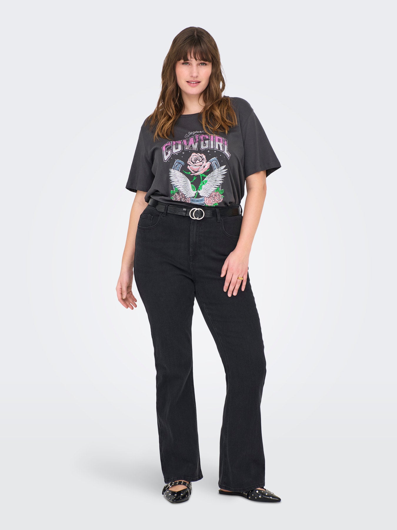 CARKONI FOIL S/S O-NECK TOP JRS