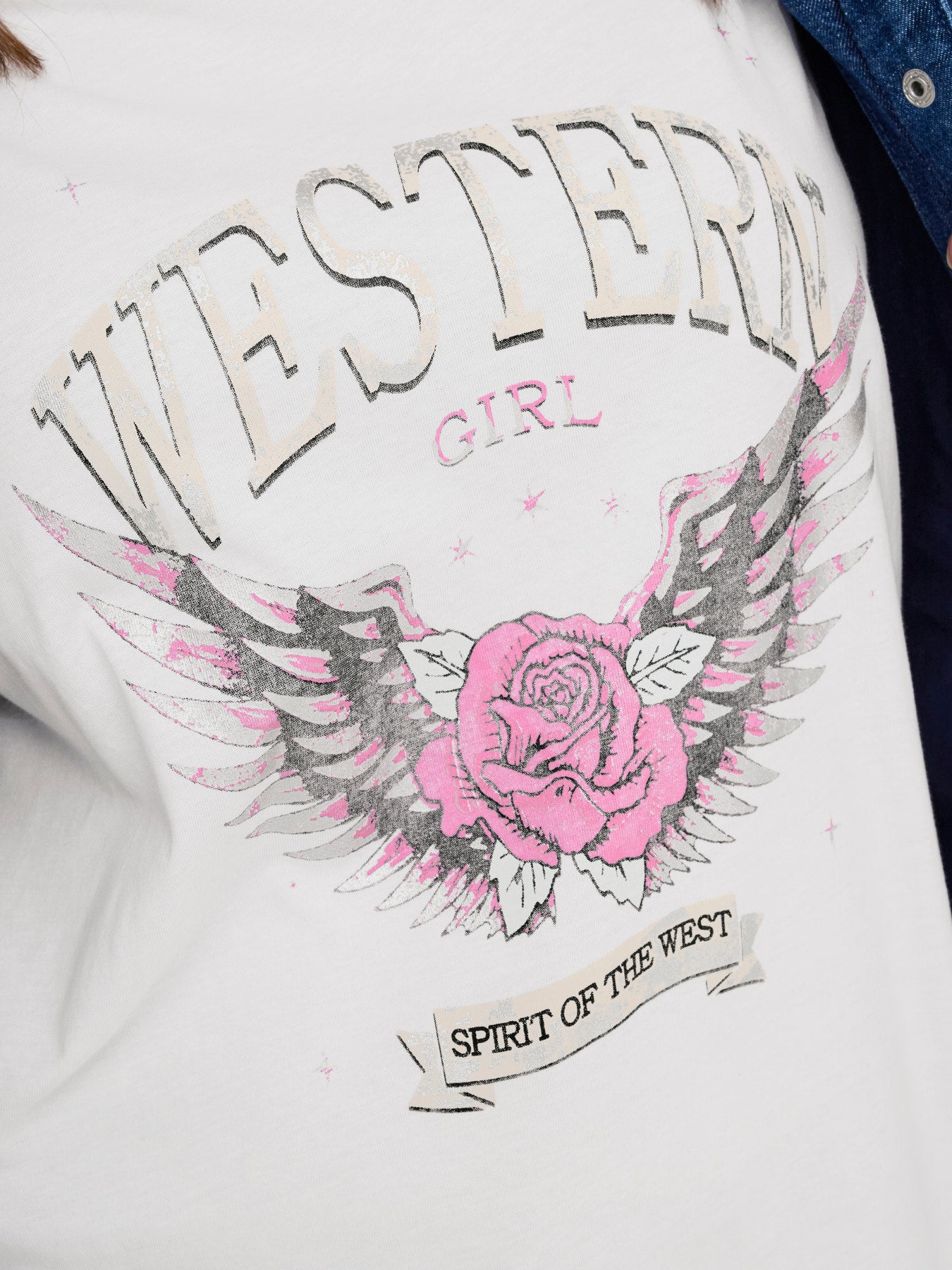 CARKONI FOIL S/S O-NECK TOP JRS