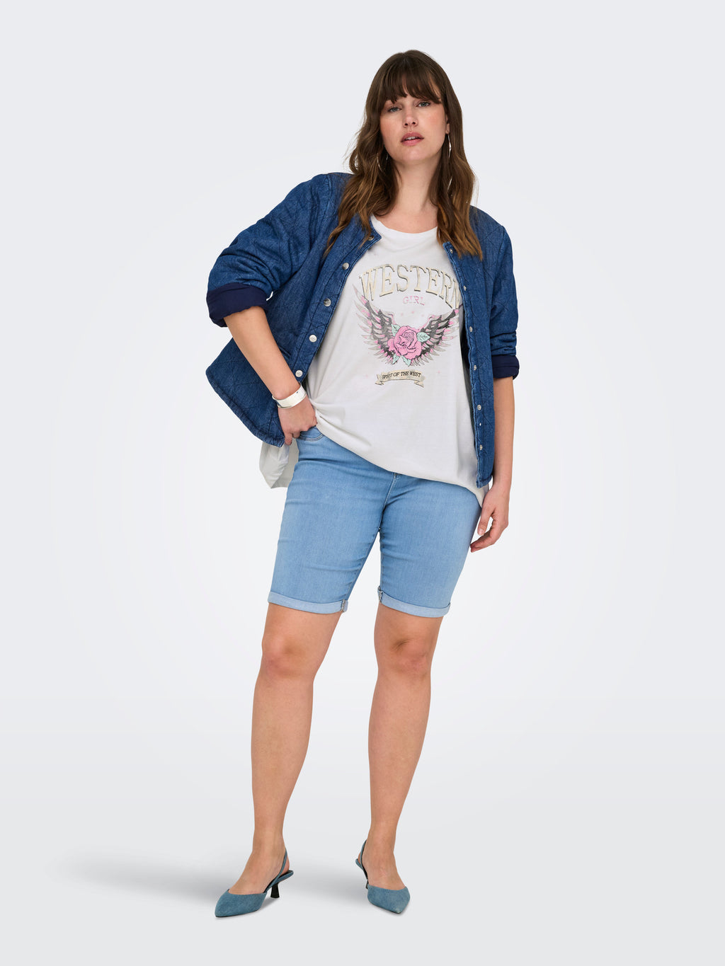 CARKONI FOIL S/S O-NECK TOP JRS