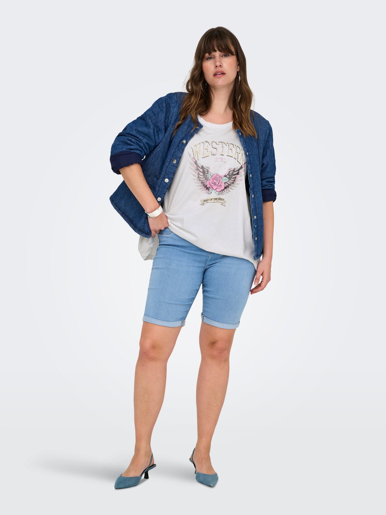 CARKONI FOIL S/S O-NECK TOP JRS