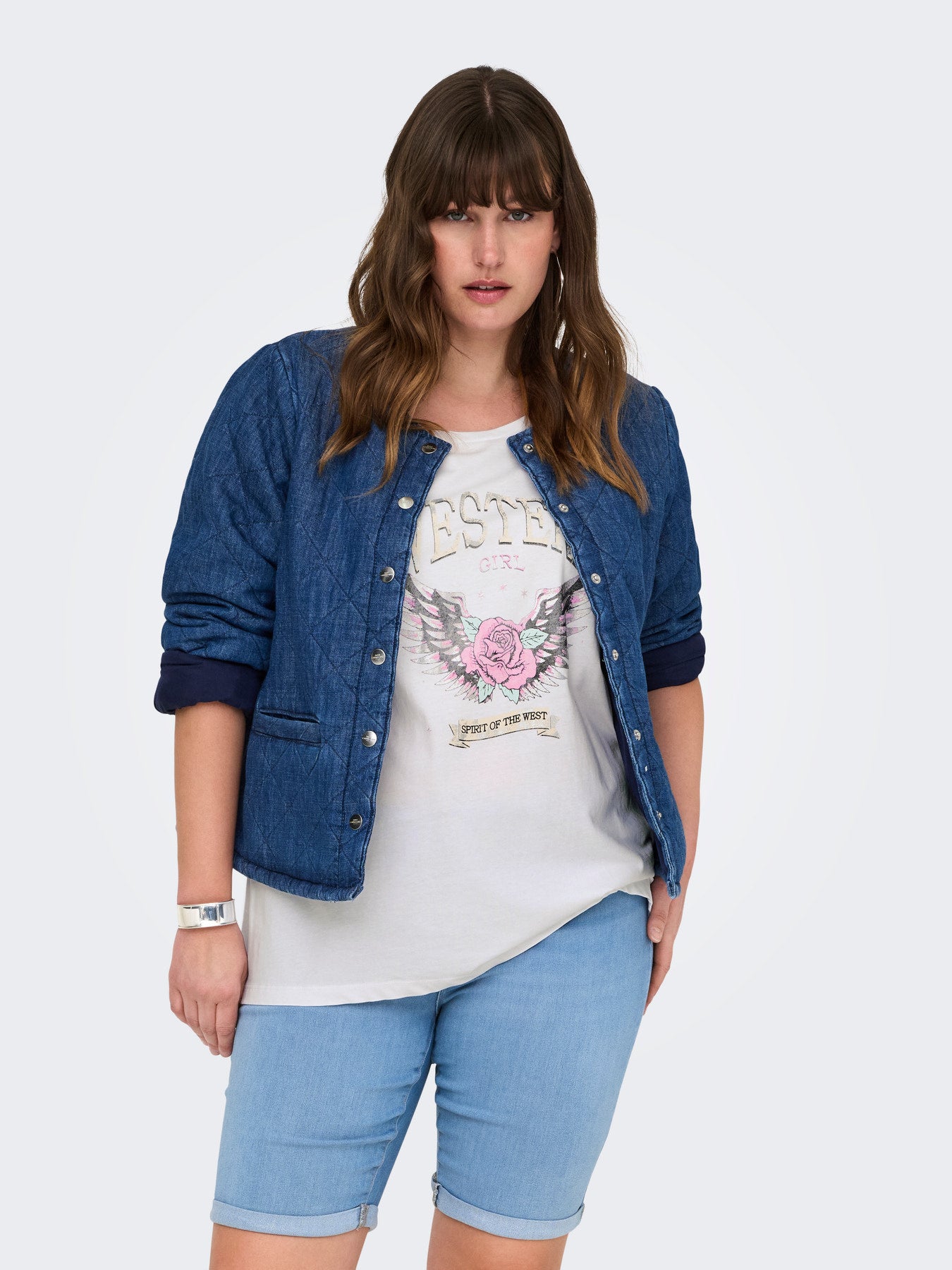 CARKONI FOIL S/S O-NECK TOP JRS