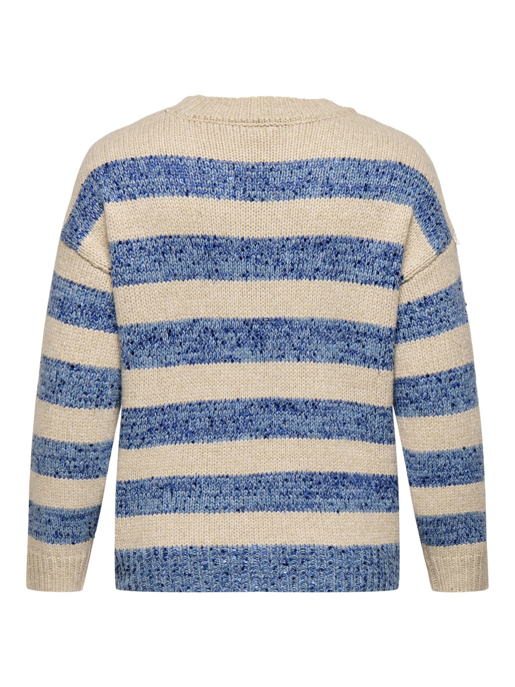 CARDUNDEE LIFE LS SEQ STRIPE O-NECK KNT Blauw