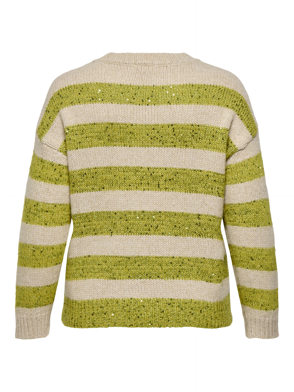 CARDUNDEE LIFE LS SEQ STRIPE O-NECK KNT Groen