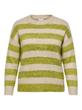 CARDUNDEE LIFE LS SEQ STRIPE O-NECK KNT Groen
