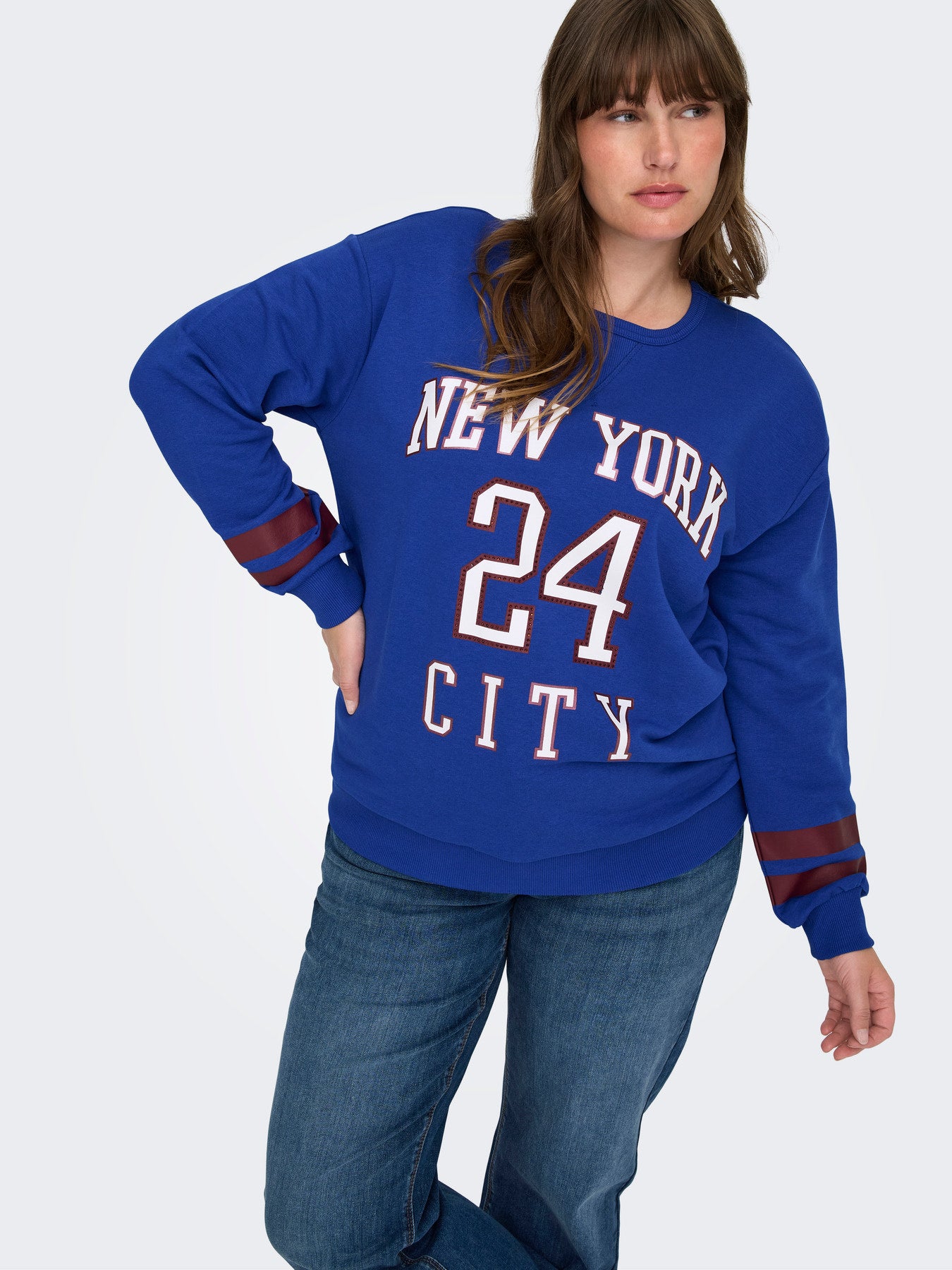 CARBEN L/S O-NECK SWEAT JRS Blauw