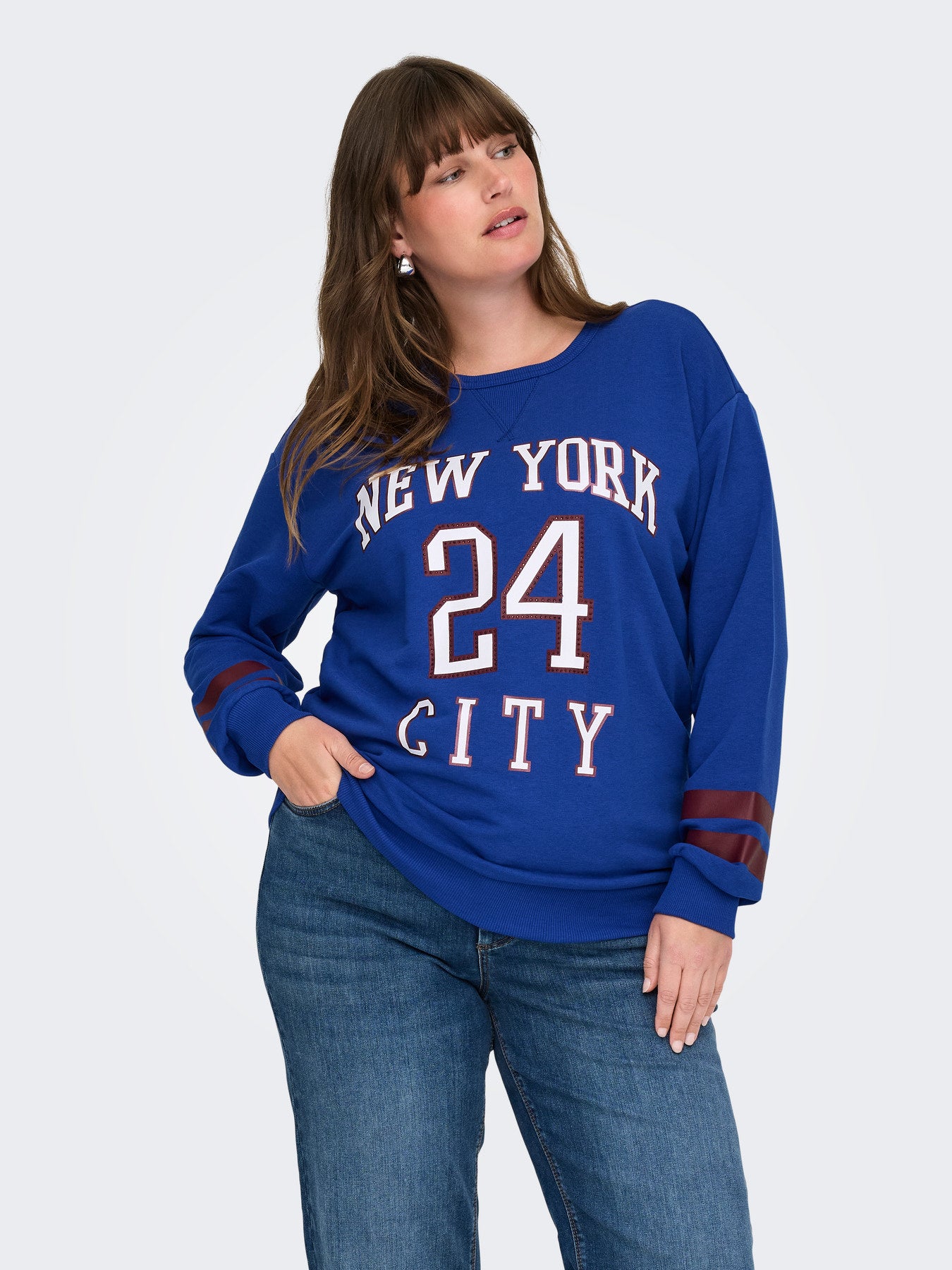 CARBEN L/S O-NECK SWEAT JRS Blauw