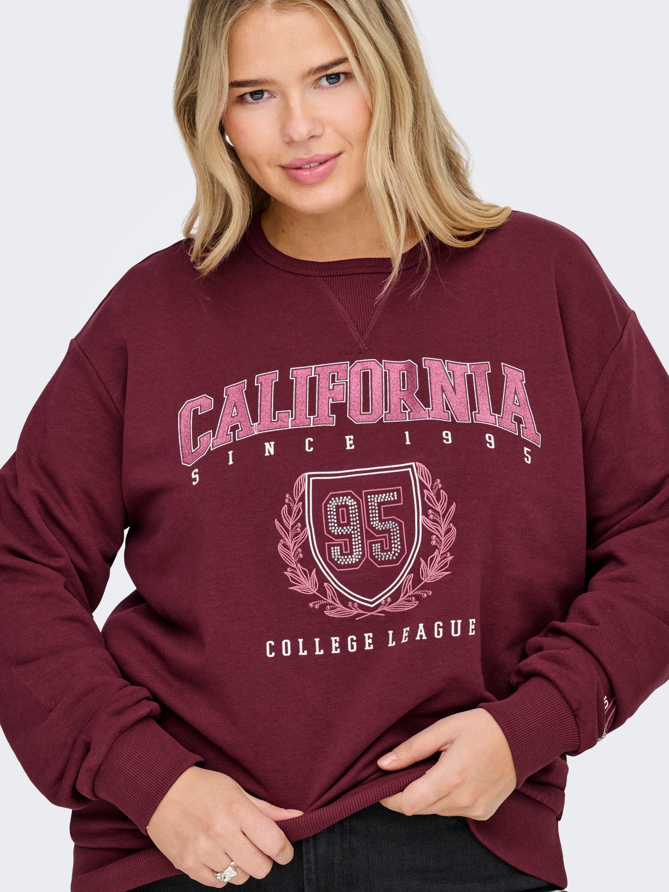 CARBEN L/S O-NECK SWEAT JRS Rood