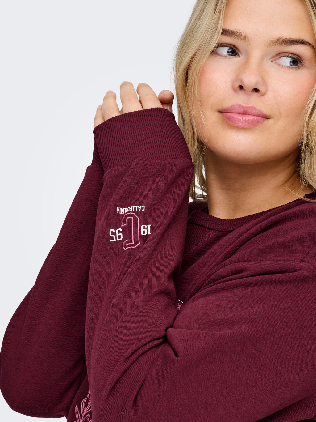 CARBEN L/S O-NECK SWEAT JRS Rood