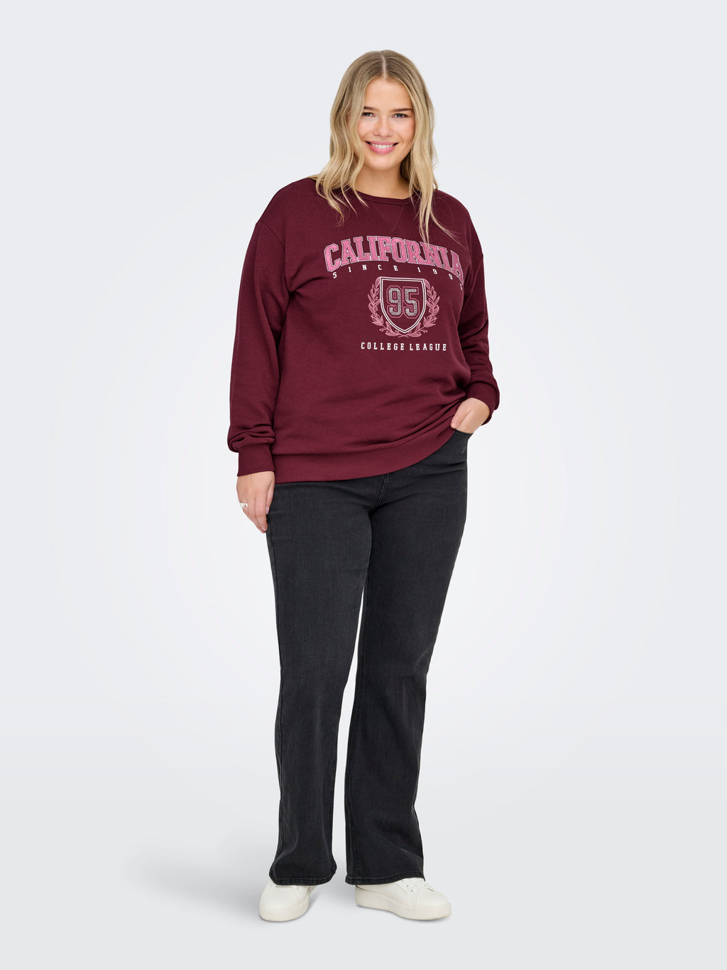 CARBEN L/S O-NECK SWEAT JRS Rood