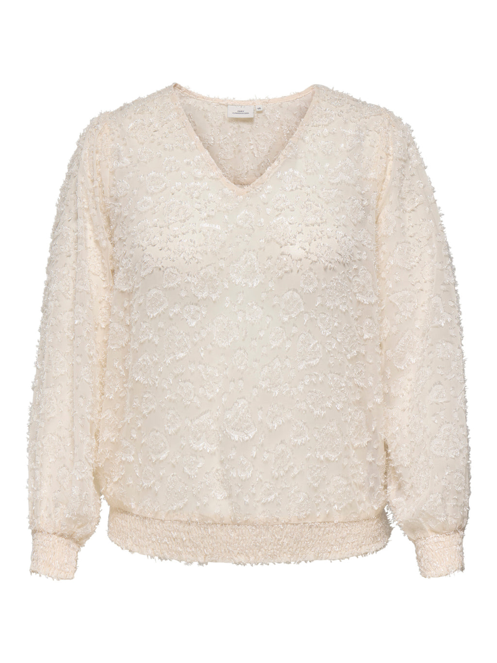 CAROTTA LS V-NECK EMB TOP WVN