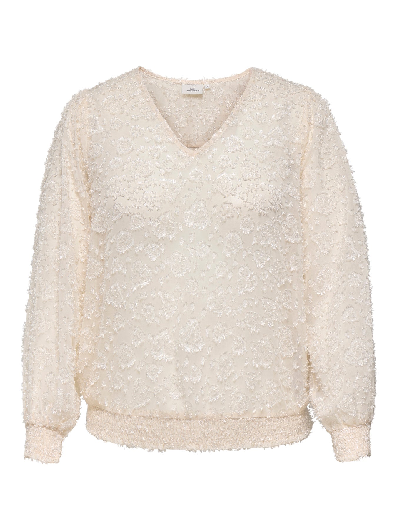 CAROTTA LS V-NECK EMB TOP WVN