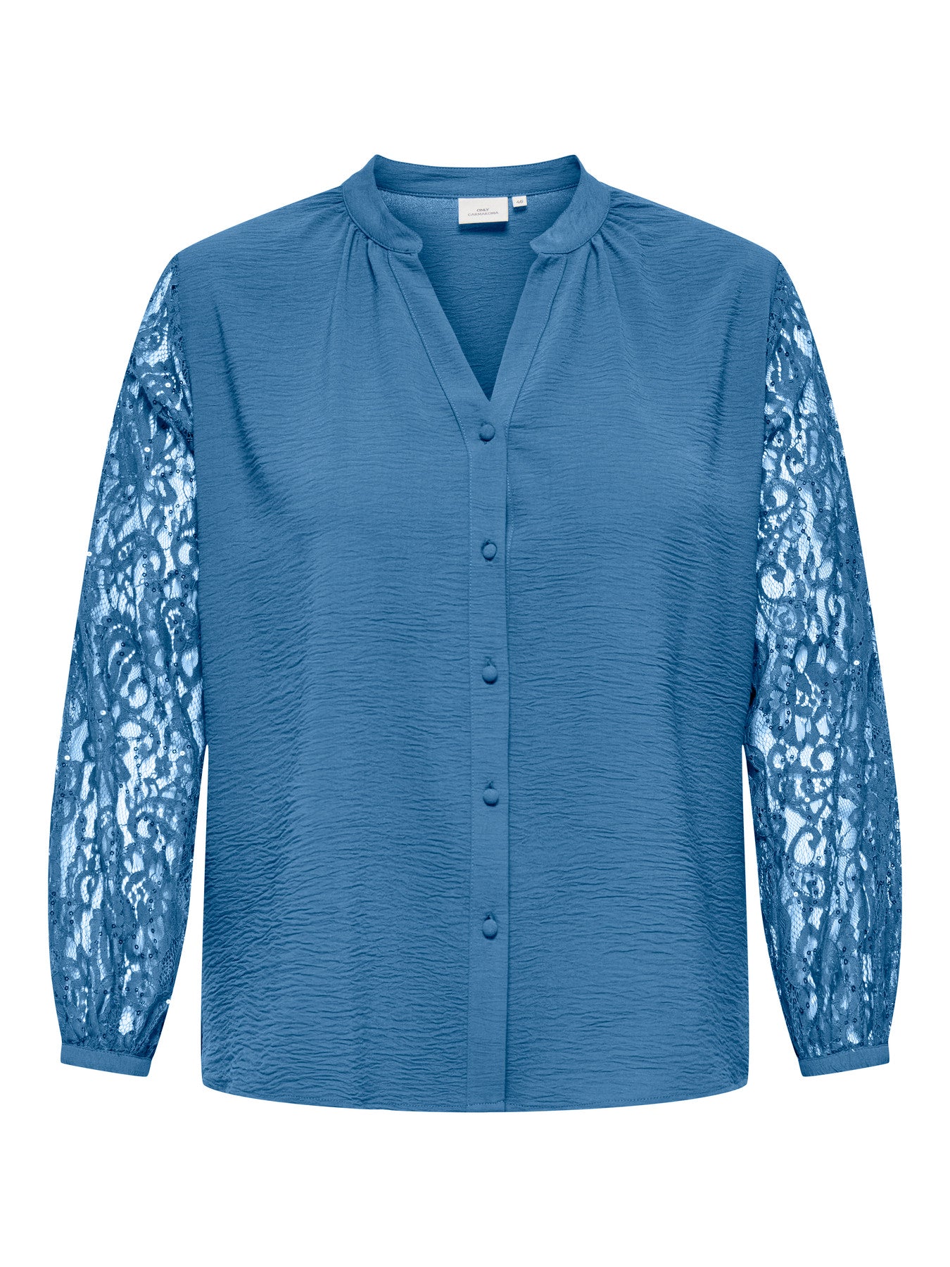 CARKAMMY LIFE LS V-NECK LACE SHIRT WVN