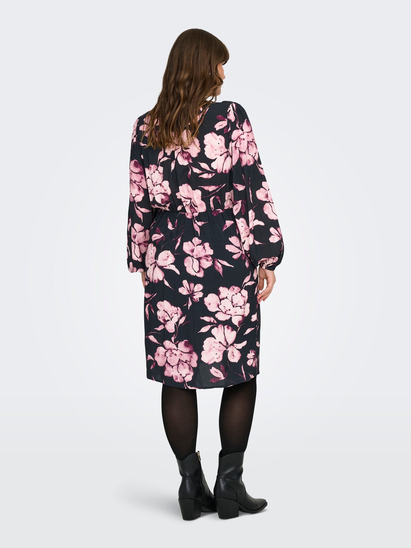 CARLINKA LIFE LS V-NECK BLK DRESS AOP