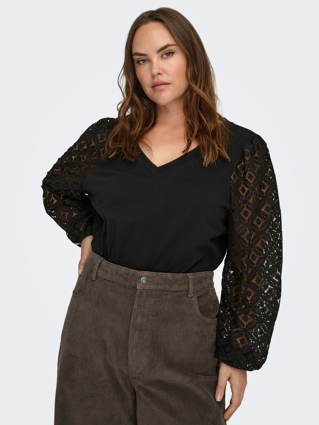 CAREFFIE LS V-NECK BLOUSE JRS