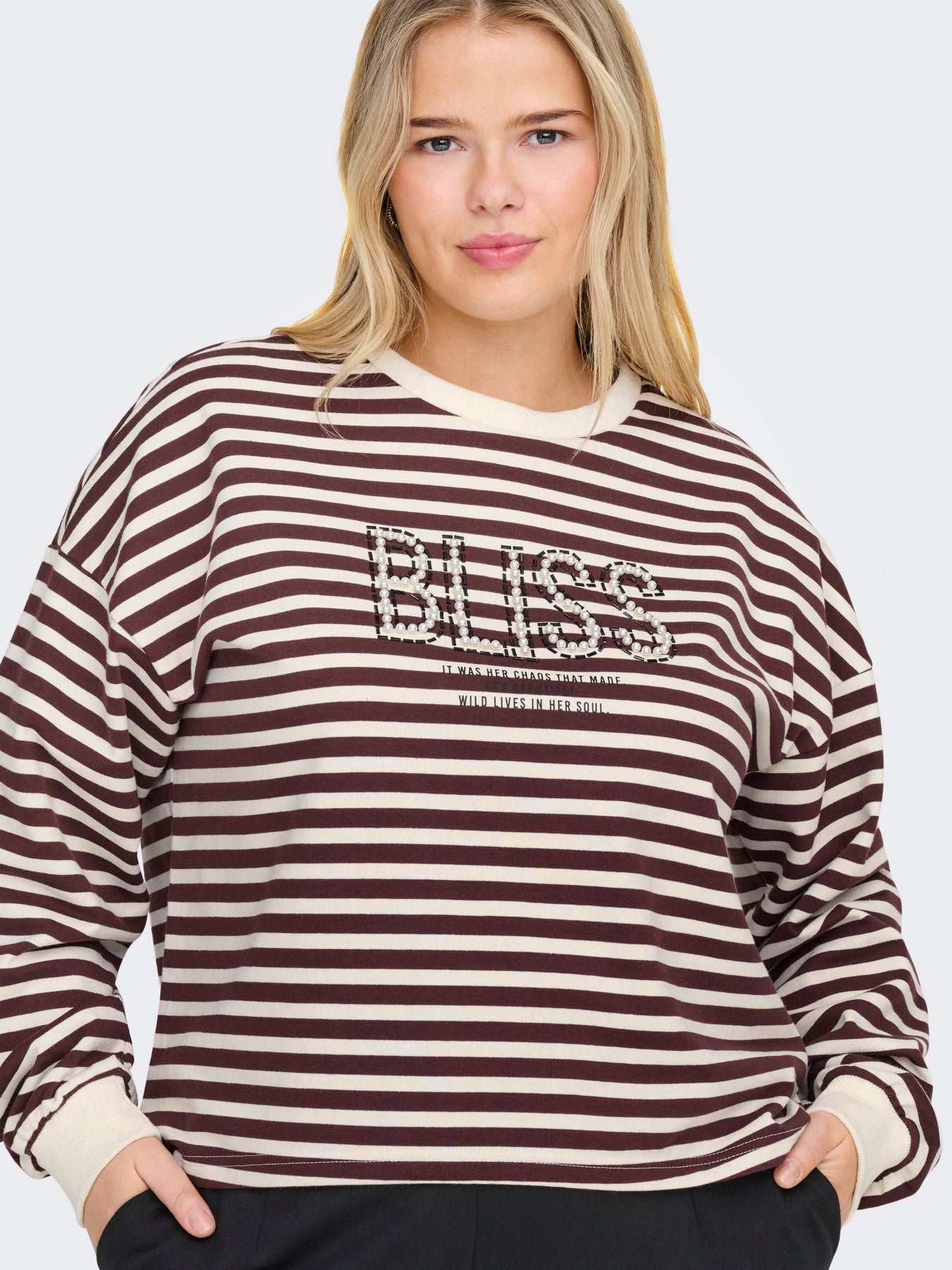 CARLIZA L/S PEARL PRINT BOX SWT JRS