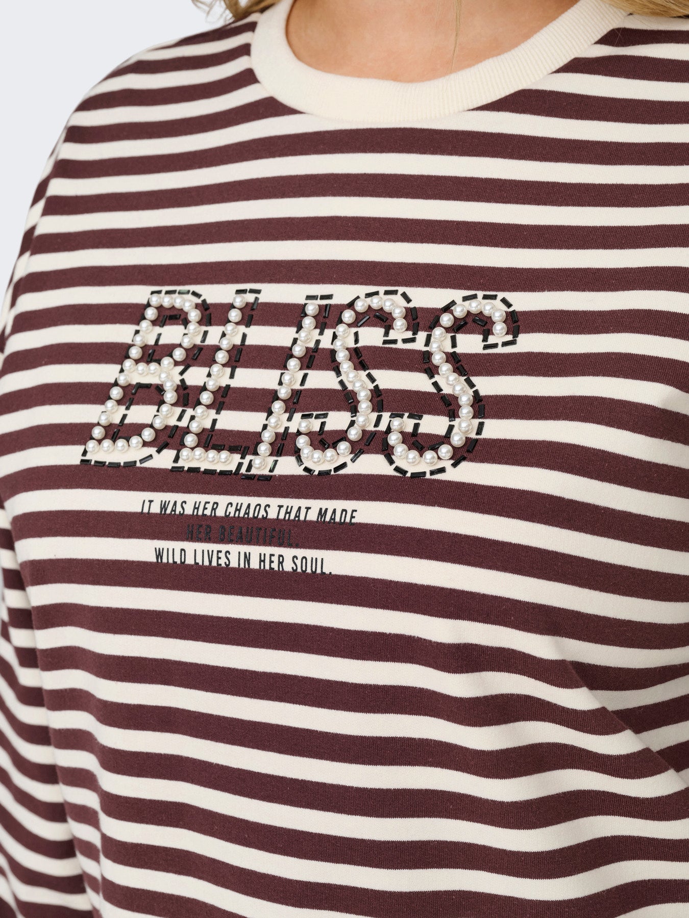 CARLIZA L/S PEARL PRINT BOX SWT JRS