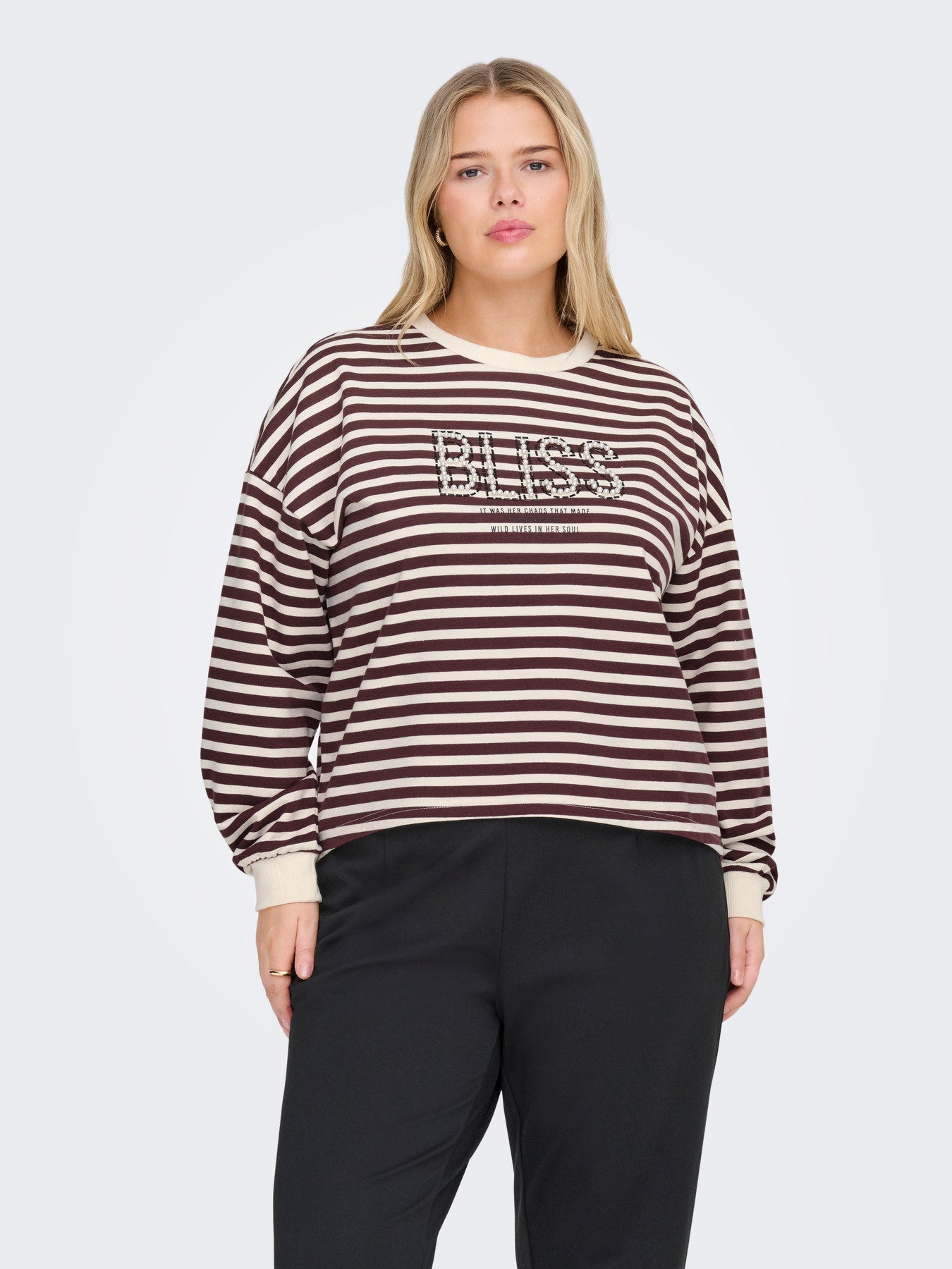 CARLIZA L/S PEARL PRINT BOX SWT JRS